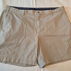 Nautica The Deck Short Classic Fit Stretch Flat Front Traditional Khaki Sz 44